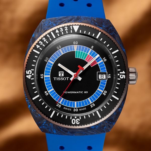 Rel gio Tissot Sideral S Powermatic 80 Azul T1454079705701