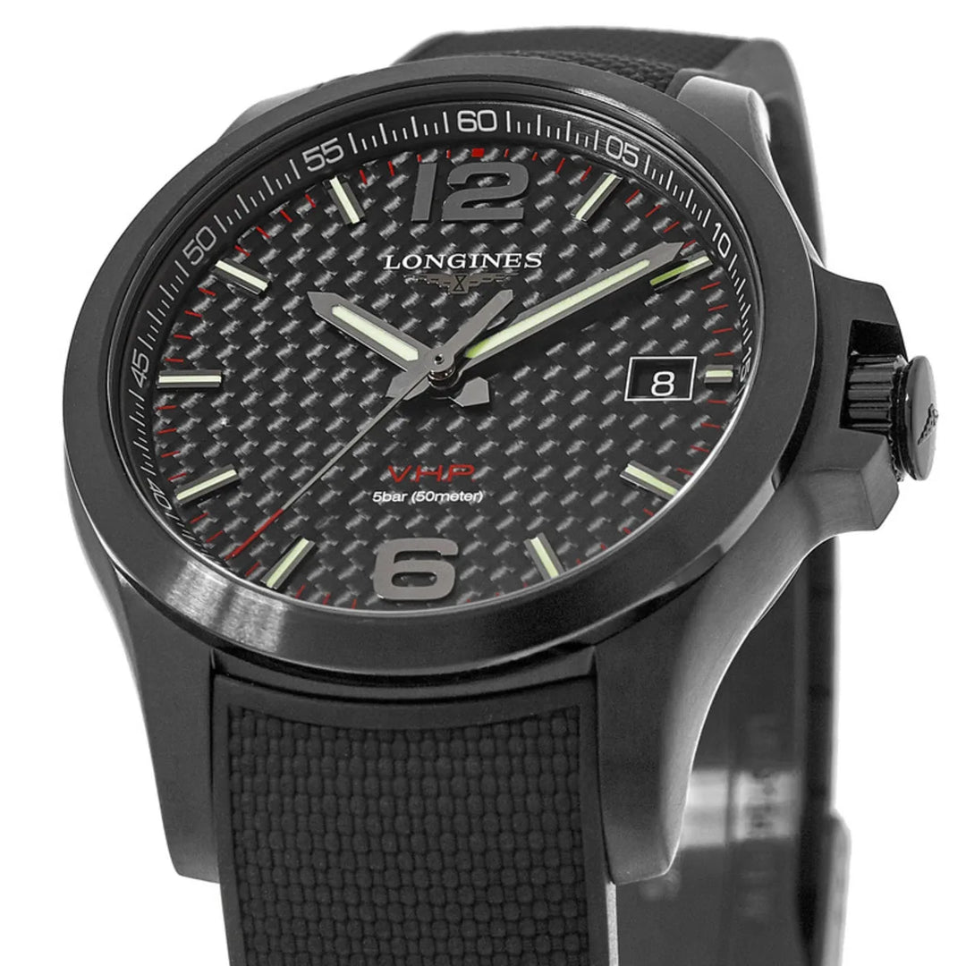 Relógio Longines Conquest V.H.P. 41mm L3.716.2.66.9 CARBON Quartzo